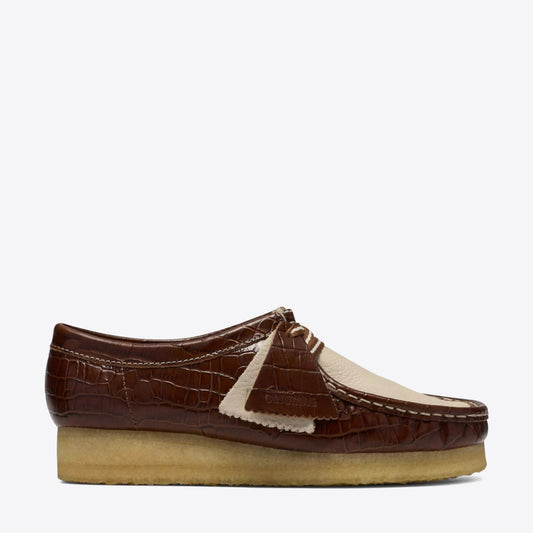 CLARKS Womens Wallabee Shoe Leather Tan Interest - Image 0