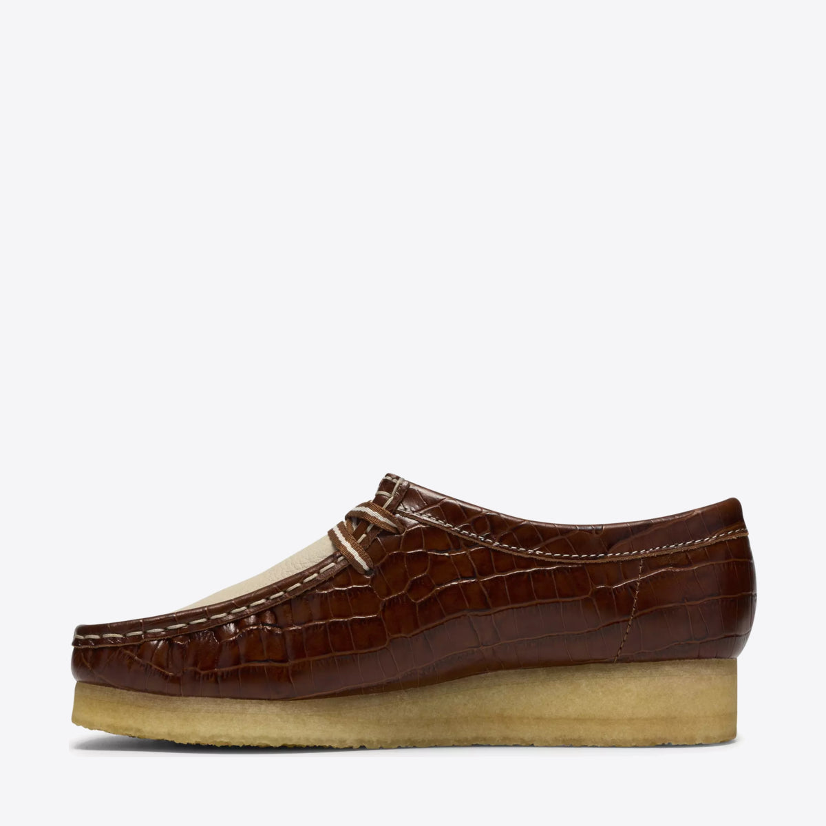 CLARKS Womens Wallabee Shoe Leather Tan Interest - Image 0