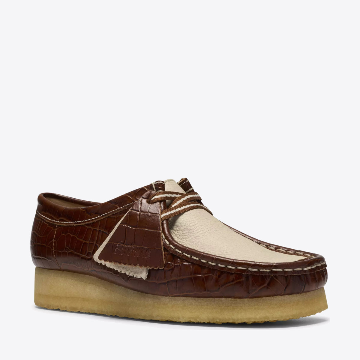 CLARKS Womens Wallabee Shoe Leather Tan Interest - Image 0
