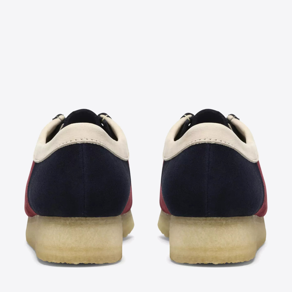 CLARKS Womens Wallabee Shoe Suede Navy Stripe - Image 0