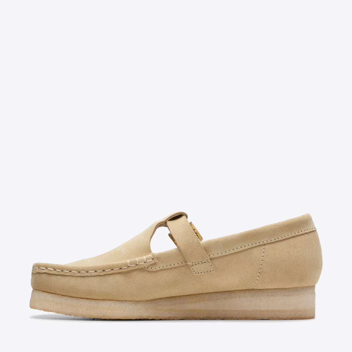 CLARKS Womens Wallabee T-Bar Maple Suede - Image 2