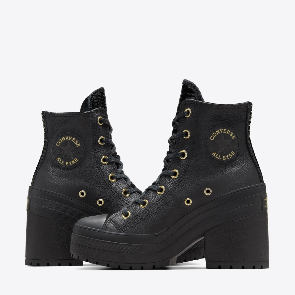 Buy CONVERSE Chuck Taylor 70 De Luxe Heel Hi Black Black Light Gold Online Pat Menzies