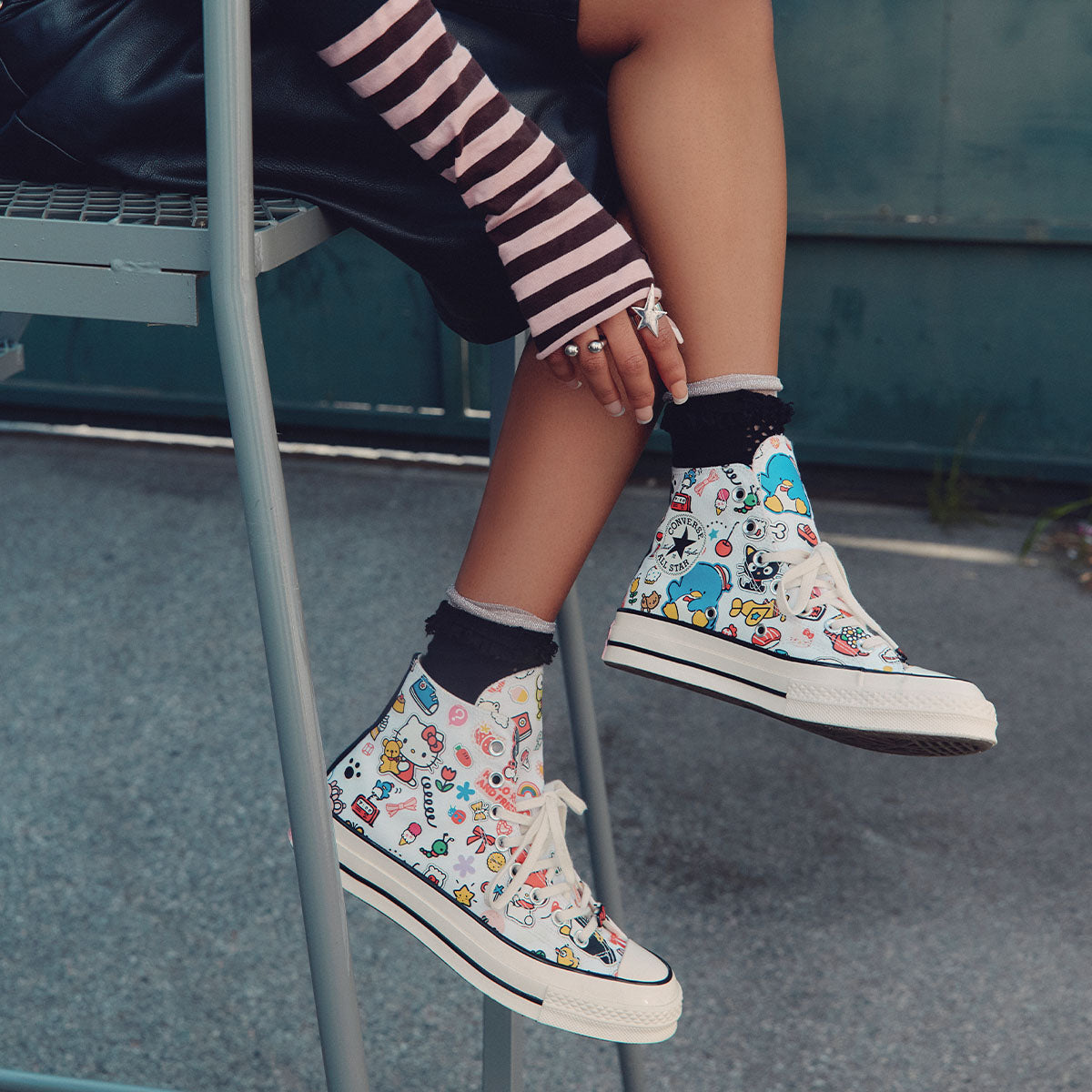 CONVERSE Chuck Taylor 70 Hello Kitty Hi White/Pink/Green - Image 0