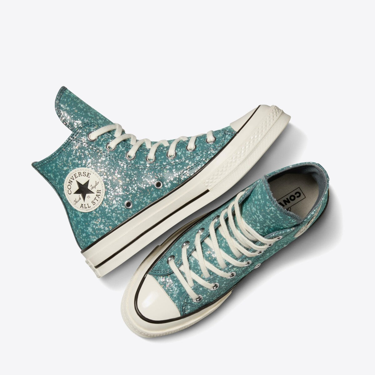 CONVERSE Chuck Taylor 70 Shinefetti Hi Newtral Teal/Egret - Image 4