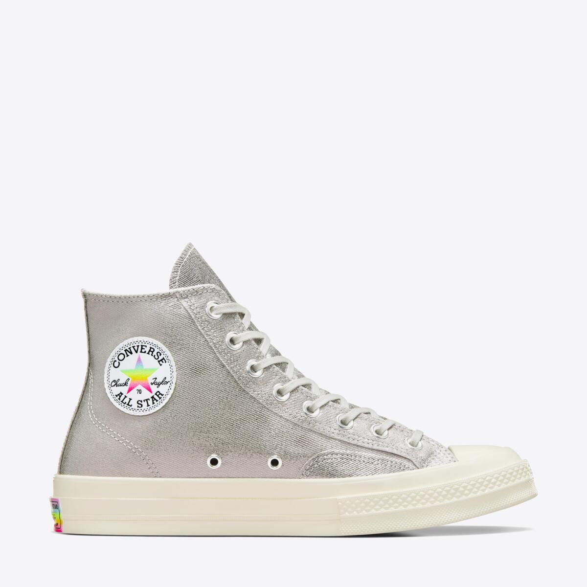 CONVERSE Chuck Taylor All Star 70 Pride Hi Silver/Chaos Fuschia - Image 1