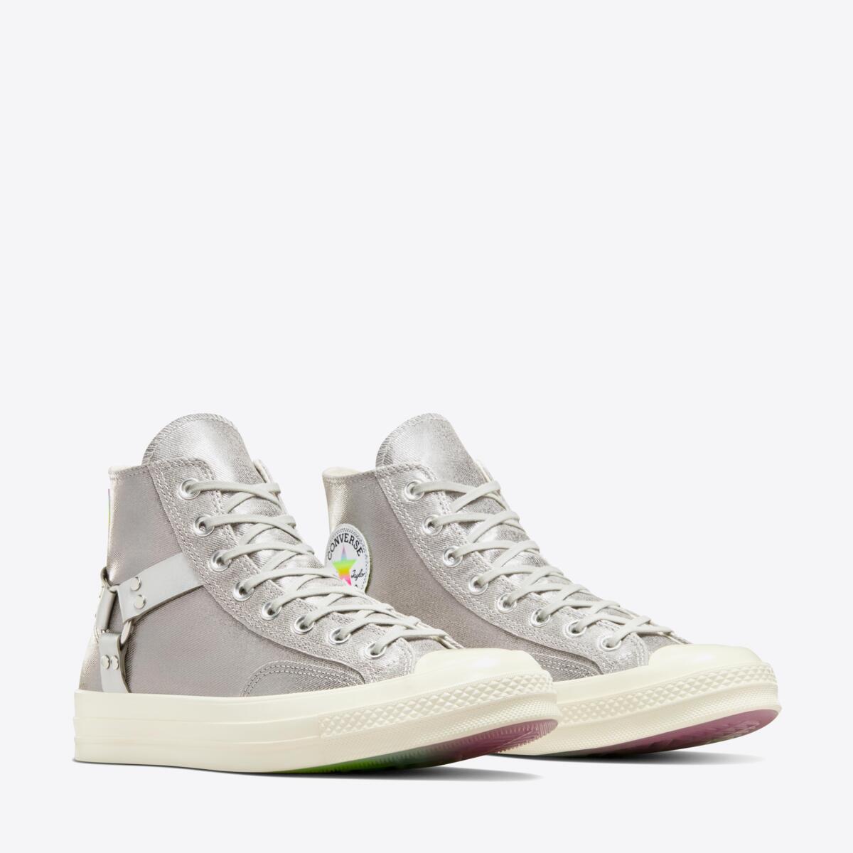 CONVERSE Chuck Taylor All Star 70 Pride Hi Silver/Chaos Fuschia - Image 5