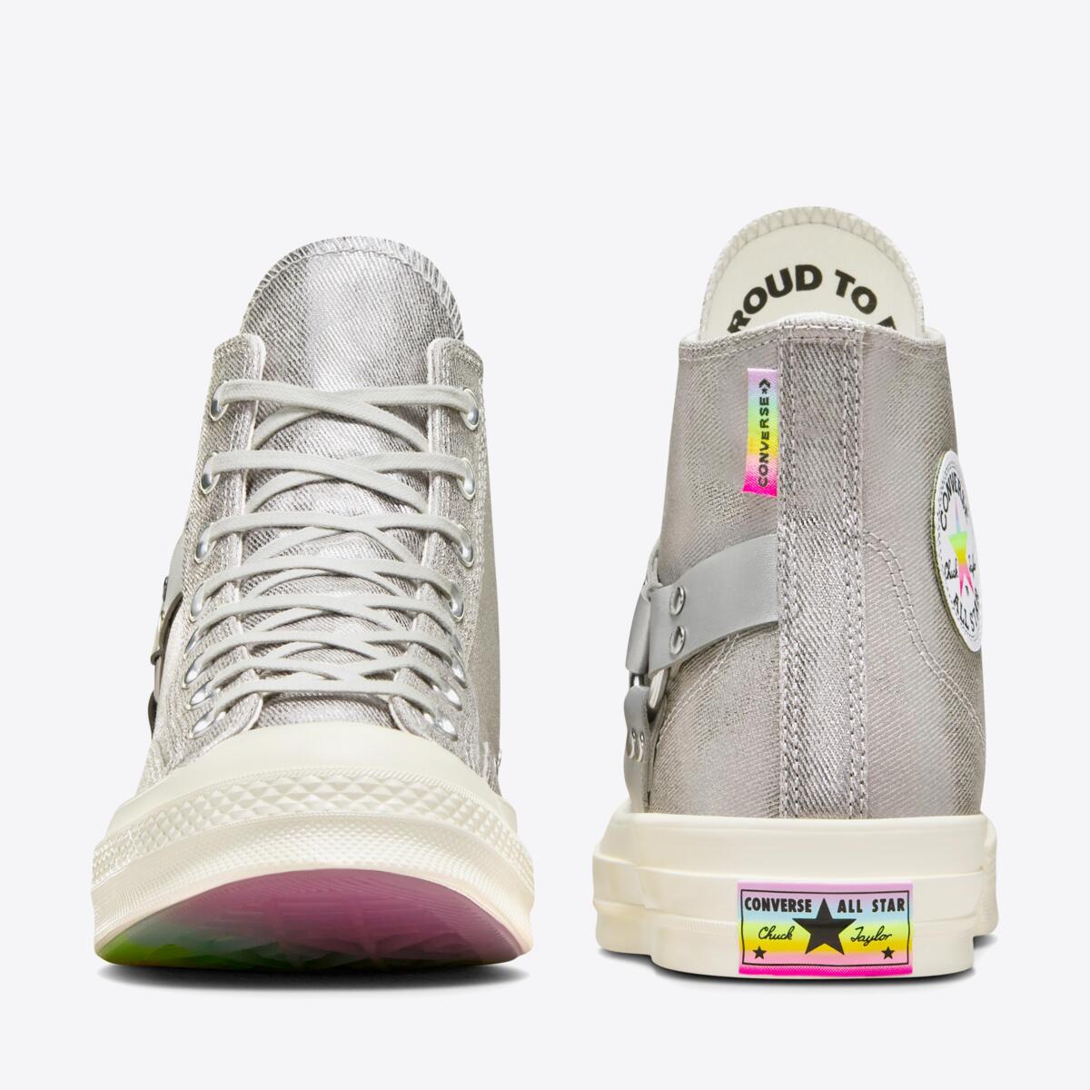 CONVERSE Chuck Taylor All Star 70 Pride Hi Silver/Chaos Fuschia - Image 6