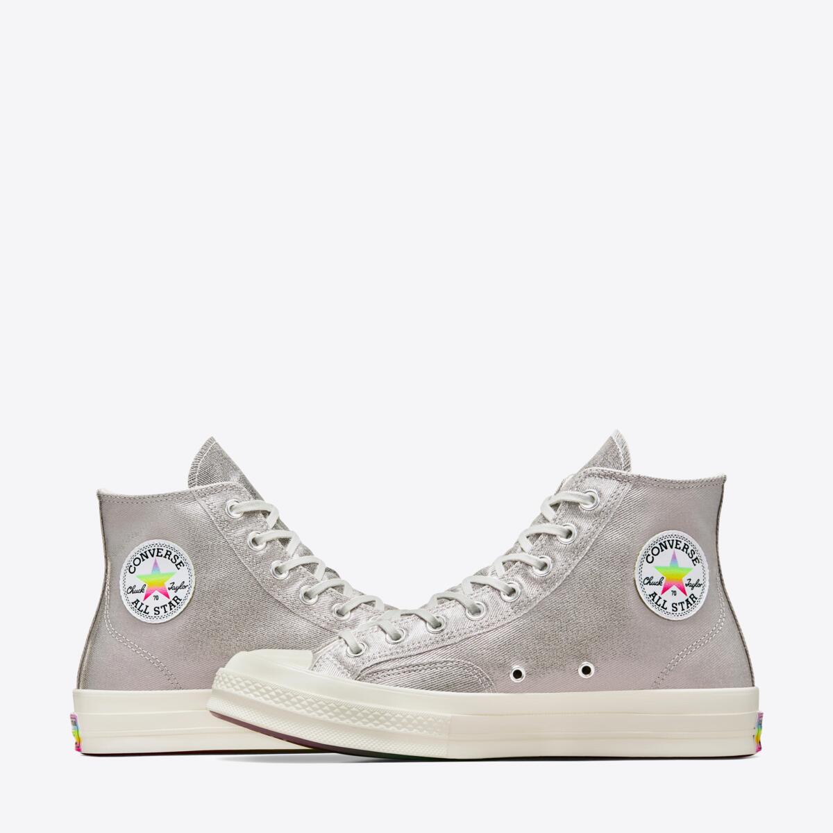 CONVERSE Chuck Taylor All Star 70 Pride Hi Silver/Chaos Fuschia - Image 7