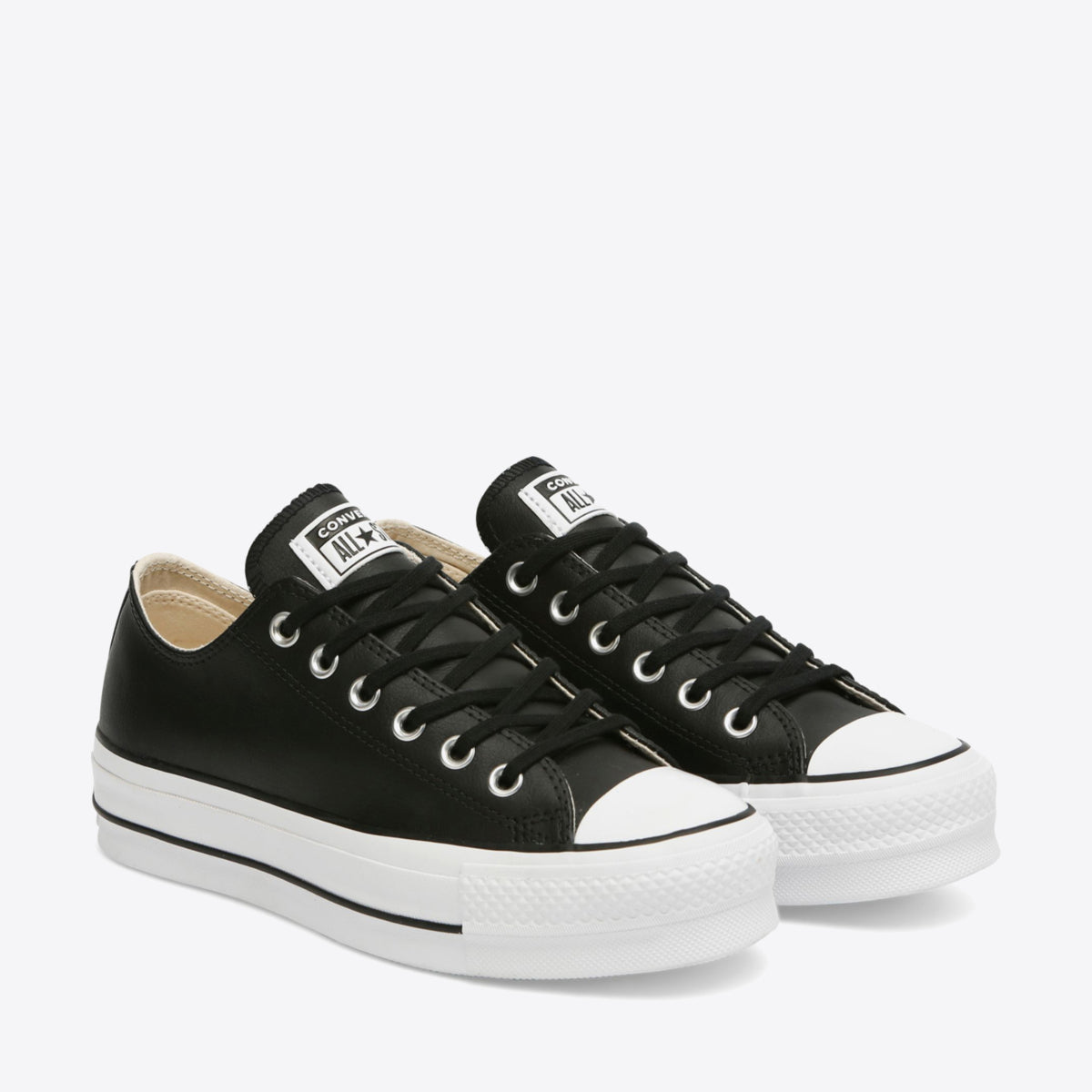 CONVERSE Chuck Taylor All Star Leather Lift Low Black/White - Image 3