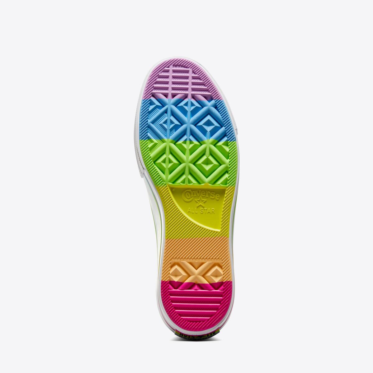 White converse with rainbow bottom clearance