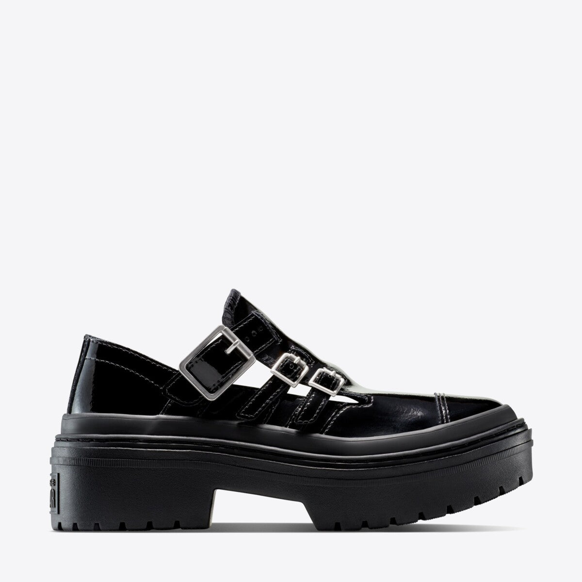 CONVERSE CT Lugged Heel Mary Jane Platform Black/Black - Image 1