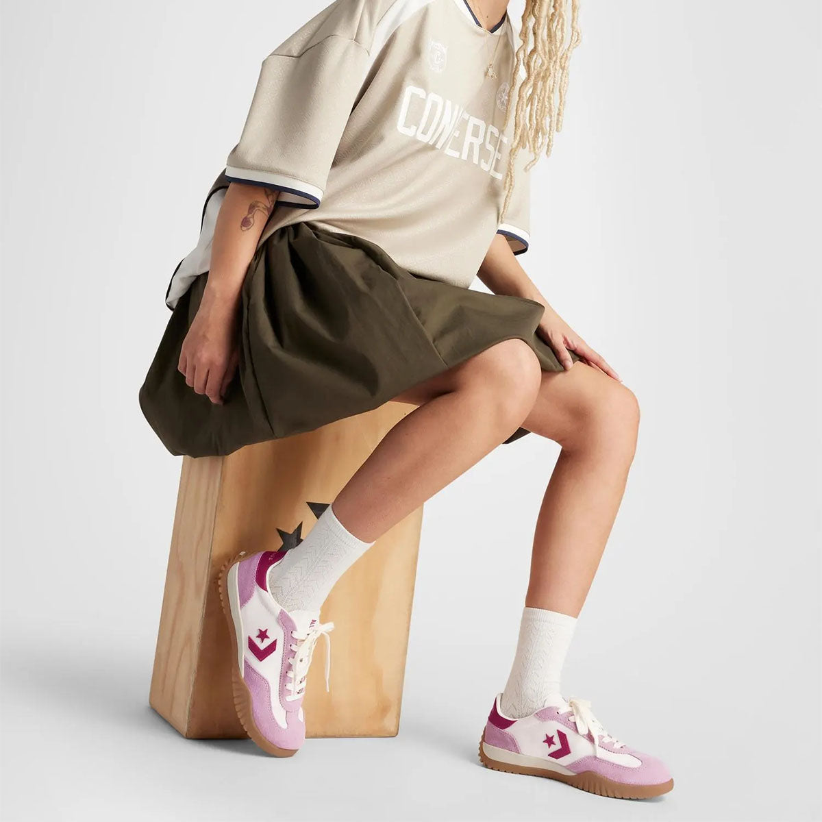 CONVERSE Run Star Trainer Low Cliffside Rose/Egret/Sporty Berry - Image 8