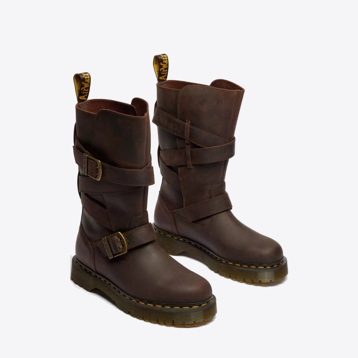 DR MARTENS Anistone Strap High Boot Dark Brown Crazy Horse - Image 0
