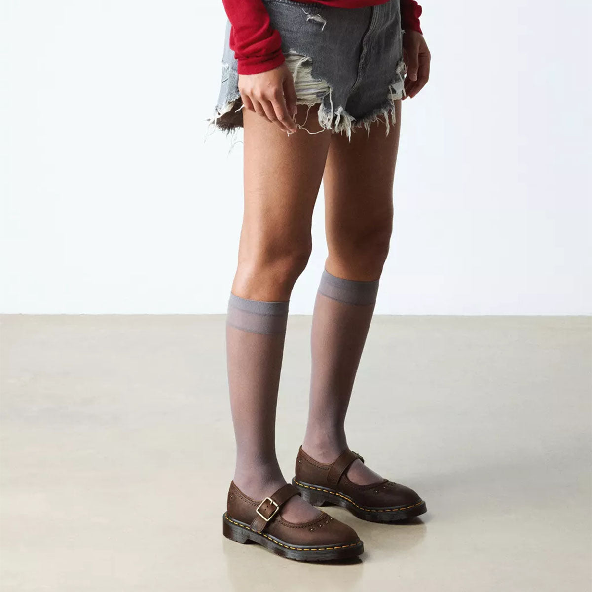 DR MARTENS Mary Jane Flower Crazy Horse Dark Brown - Image 0