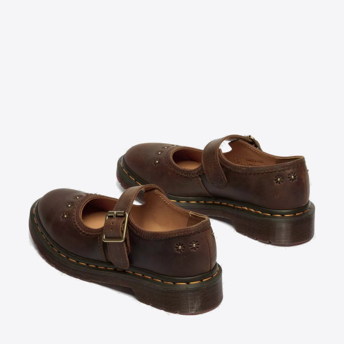 DR MARTENS Mary Jane Flower Crazy Horse Dark Brown - Image 0