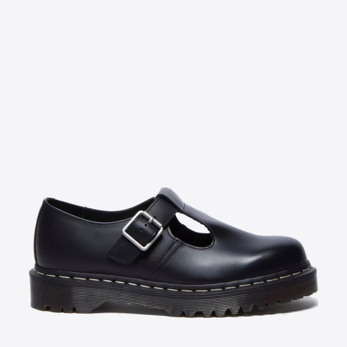 DR MARTENS Polley Bex T-Bar Shoe Black Polished Smooth - Image 1