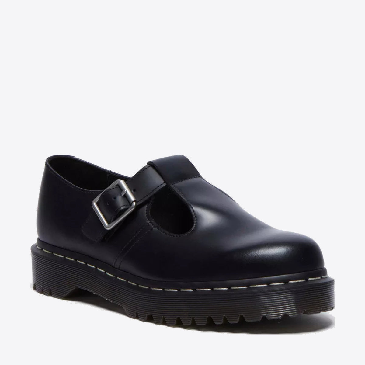 DR MARTENS Polley Bex T-Bar Shoe Black Polished Smooth - Image 4
