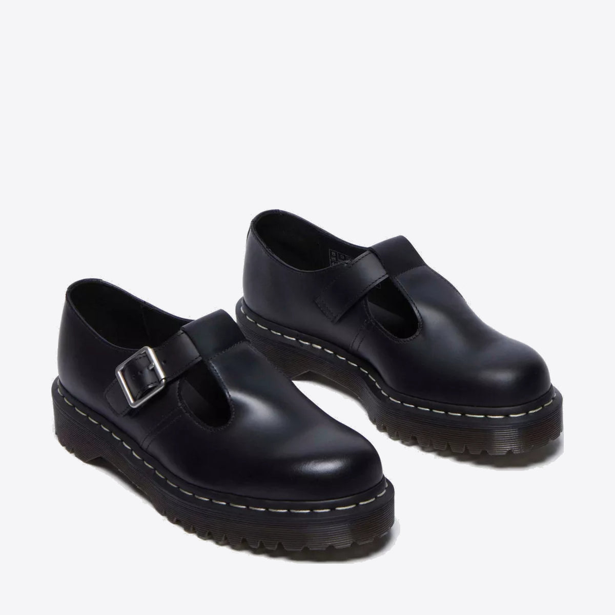 DR MARTENS Polley Bex T-Bar Shoe Black Polished Smooth - Image 7