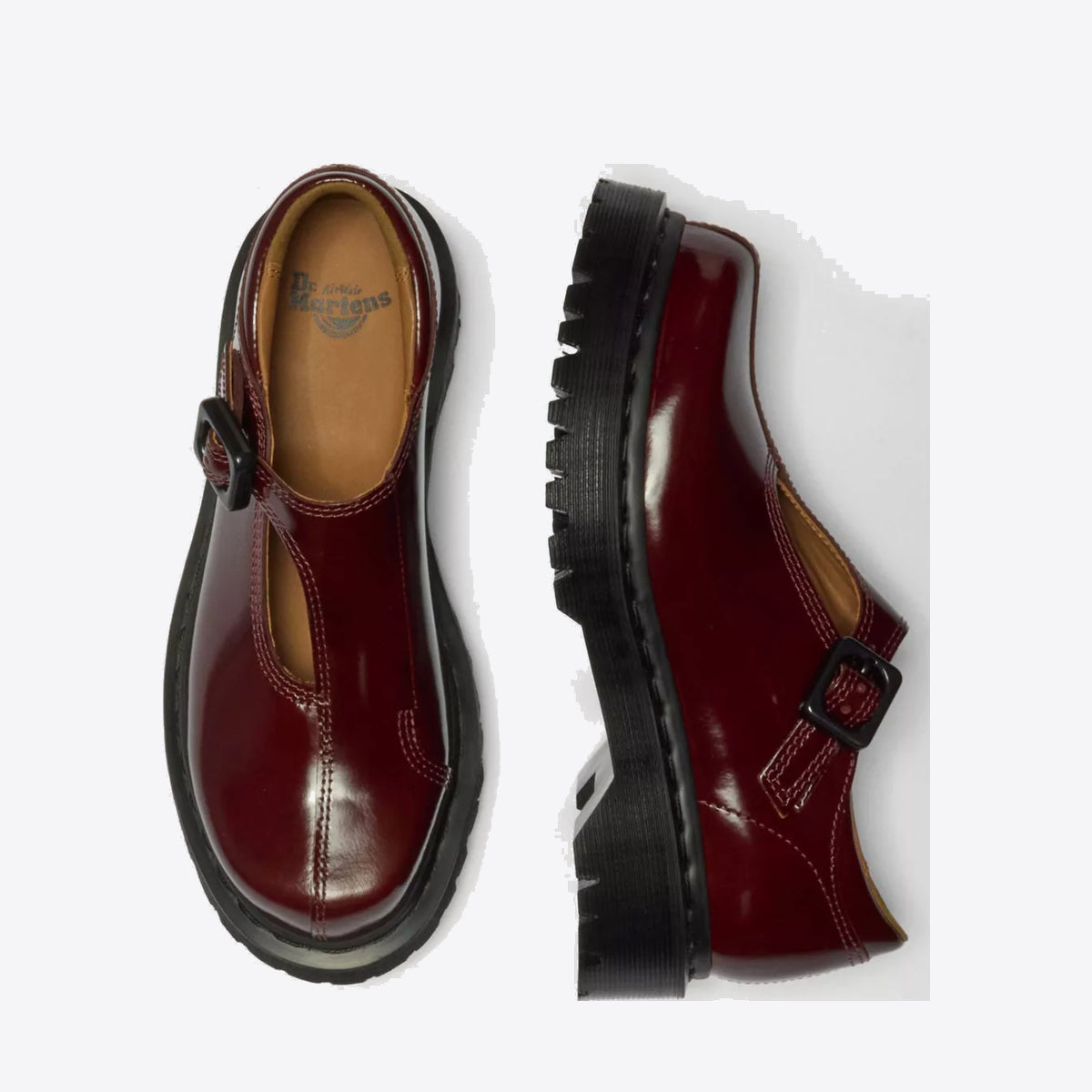 DR MARTENS Rejana Mary Jane Cherry Red Laquered Leather - Image 0
