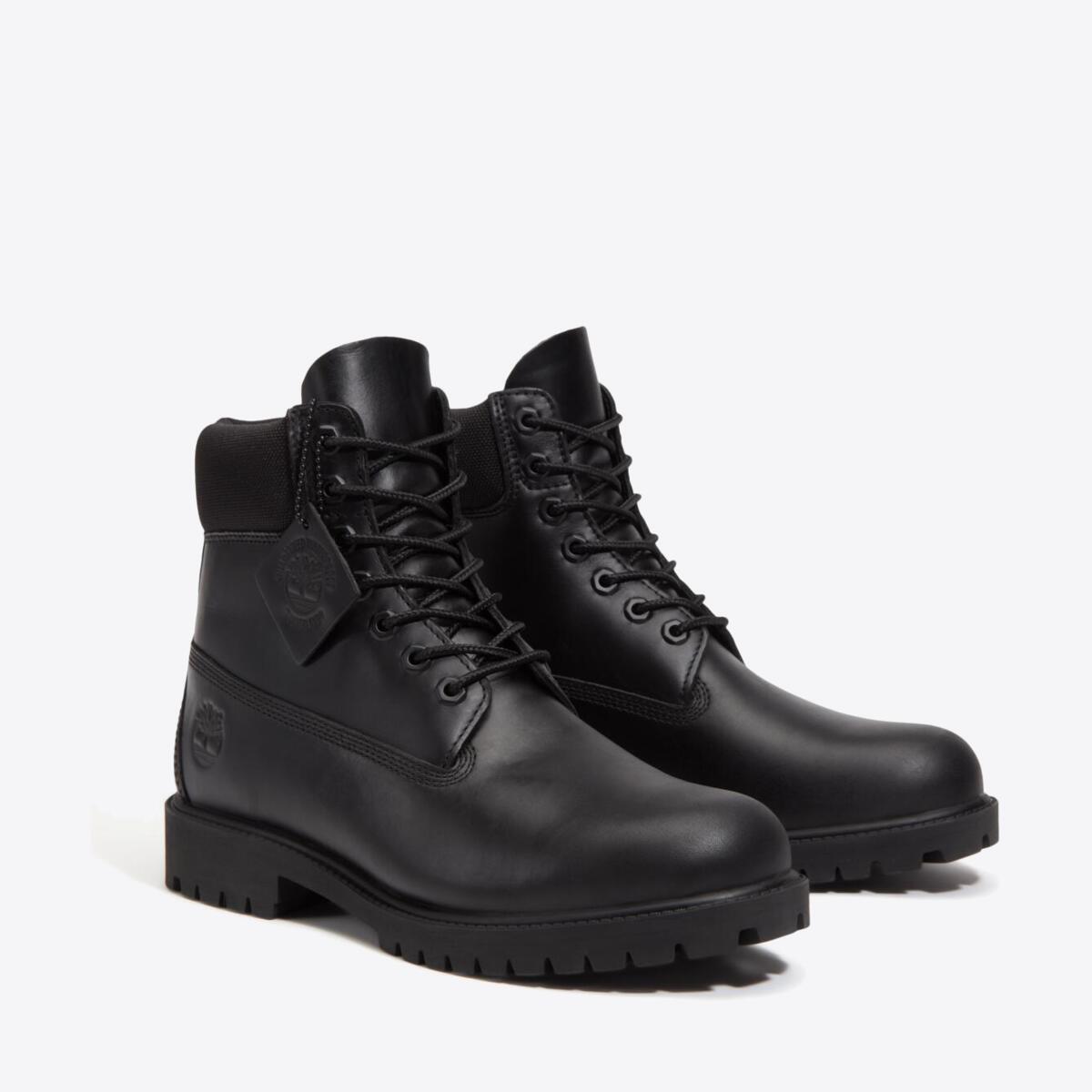 TIMBERLAND Mens 6-Inch Heritage Waterproof Boot Blackout Full Grain - Image 4
