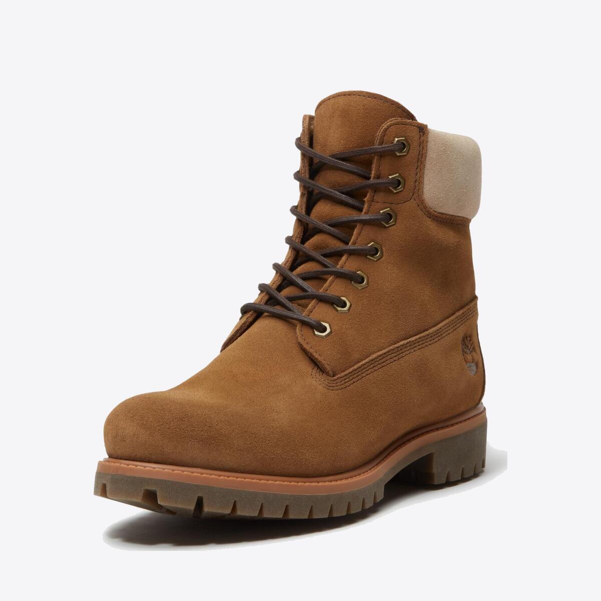 TIMBERLAND Mens 6-Inch Heritage Waterproof Boot Medium Brown Suede - Image 10