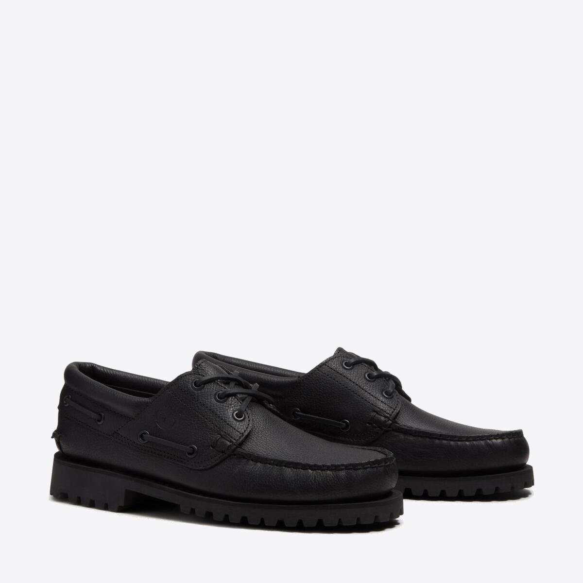 TIMBERLAND Mens Authentic 3-Eye Classic Lug All Over Black Full Grain - Image 2
