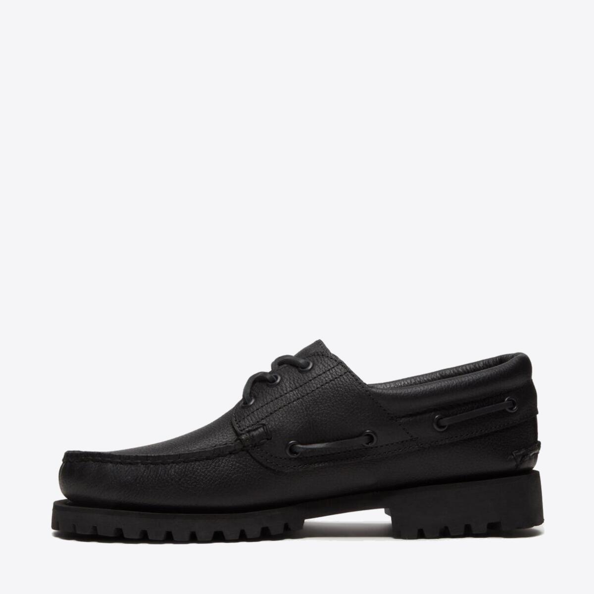 TIMBERLAND Mens Authentic 3-Eye Classic Lug All Over Black Full Grain - Image 6