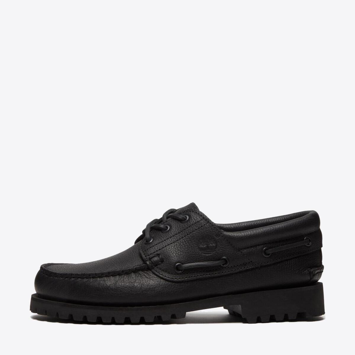 TIMBERLAND Mens Authentic 3-Eye Classic Lug All Over Black Full Grain - Image 7