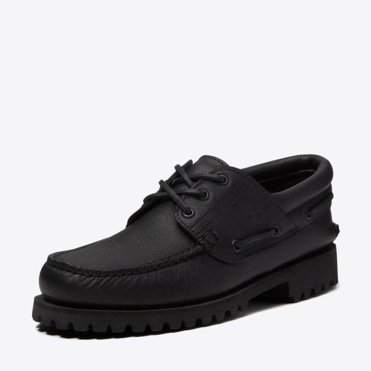 TIMBERLAND Mens Authentic 3-Eye Classic Lug All Over Black Full Grain - Image 8