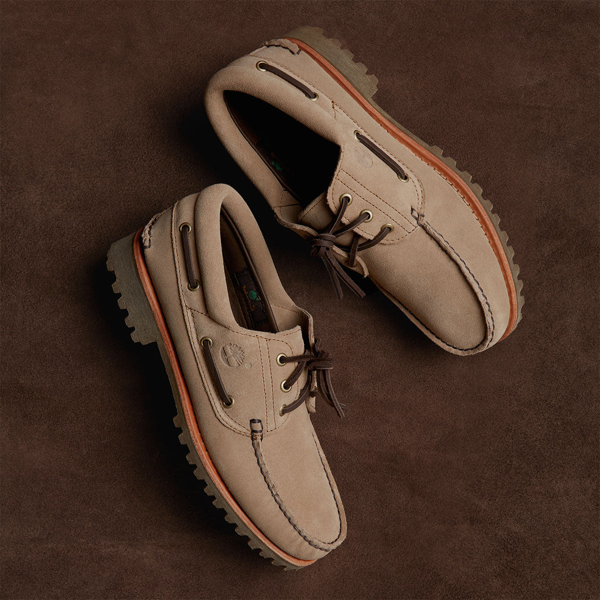 TIMBERLAND Mens Authentic 3-Eye Classic Lug Taupe Suede - Image 0