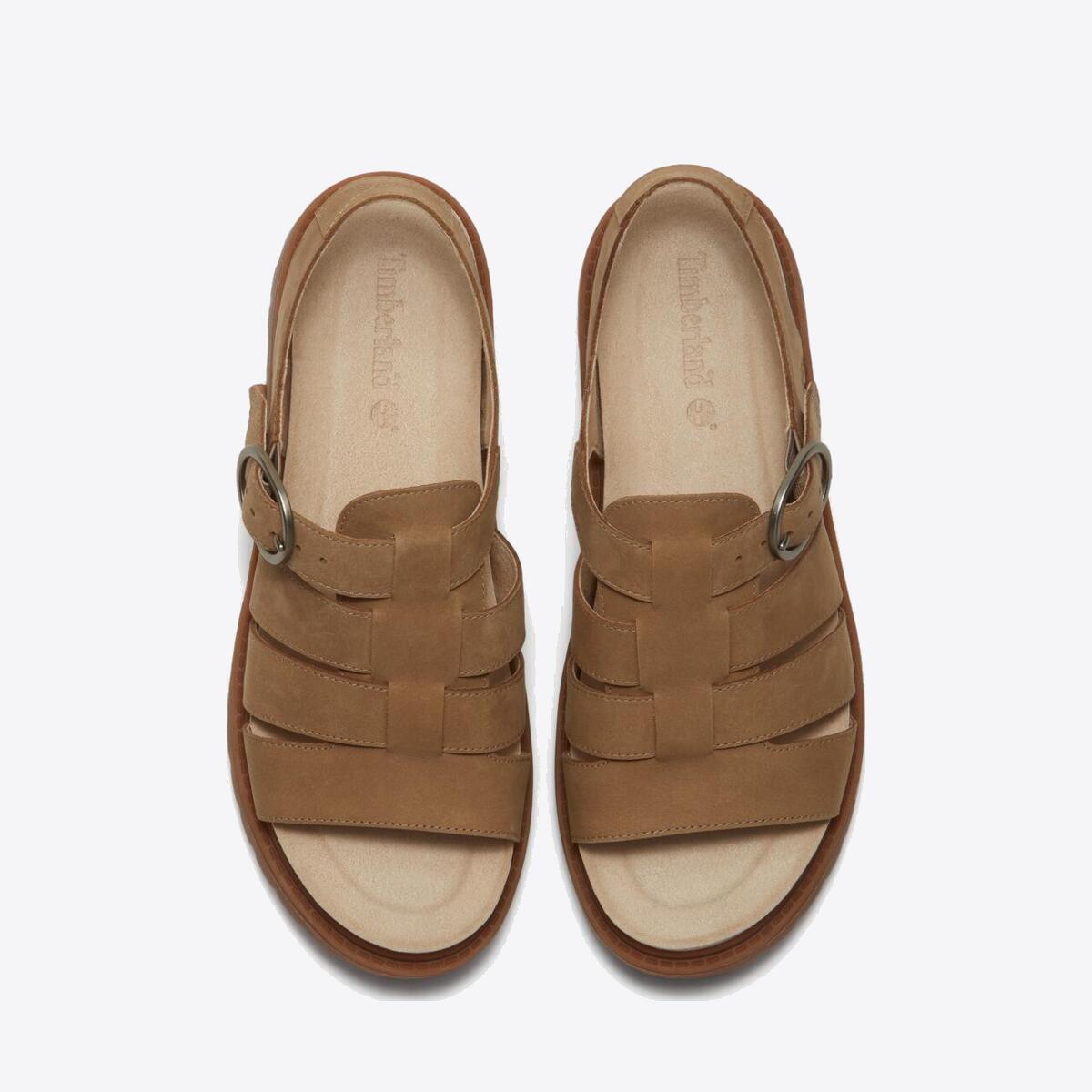 TIMBERLAND Womens Clairemont Way Sandal Medium Beige Nubuck - Image 3