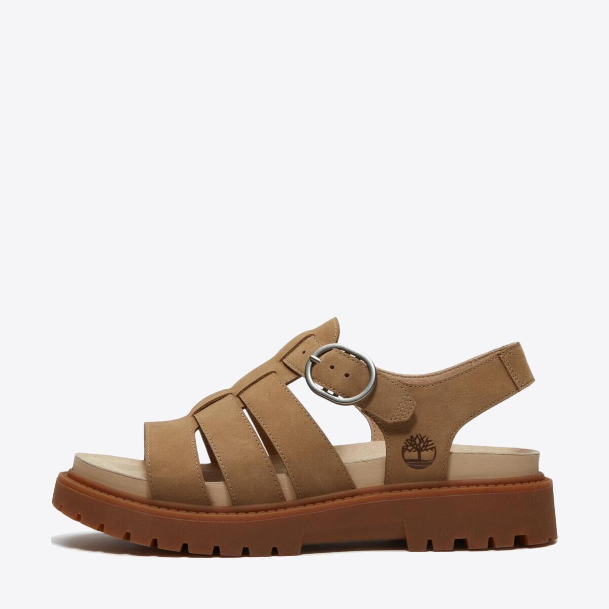 TIMBERLAND Womens Clairemont Way Sandal Medium Beige Nubuck - Image 8