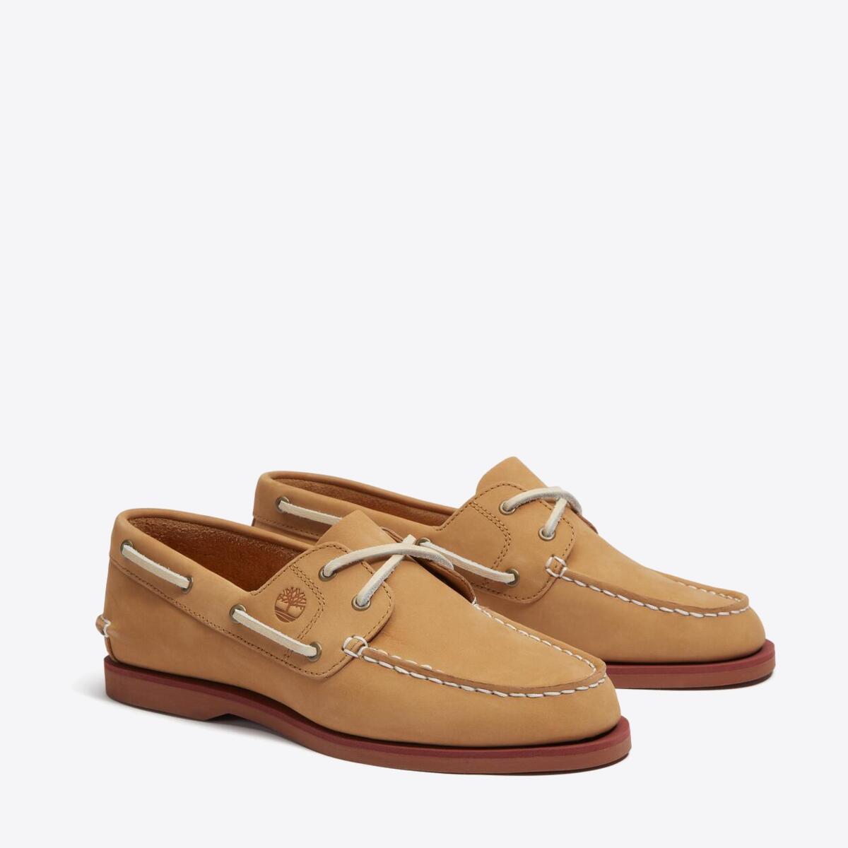 TIMBERLAND Womens Classic 2-Eye Boat Shoe Medium Beige Nubuck - Image 4