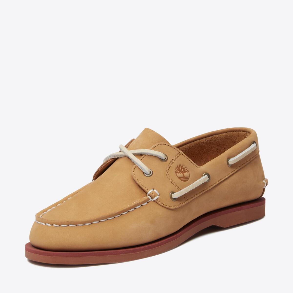 TIMBERLAND Womens Classic 2-Eye Boat Shoe Medium Beige Nubuck - Image 8