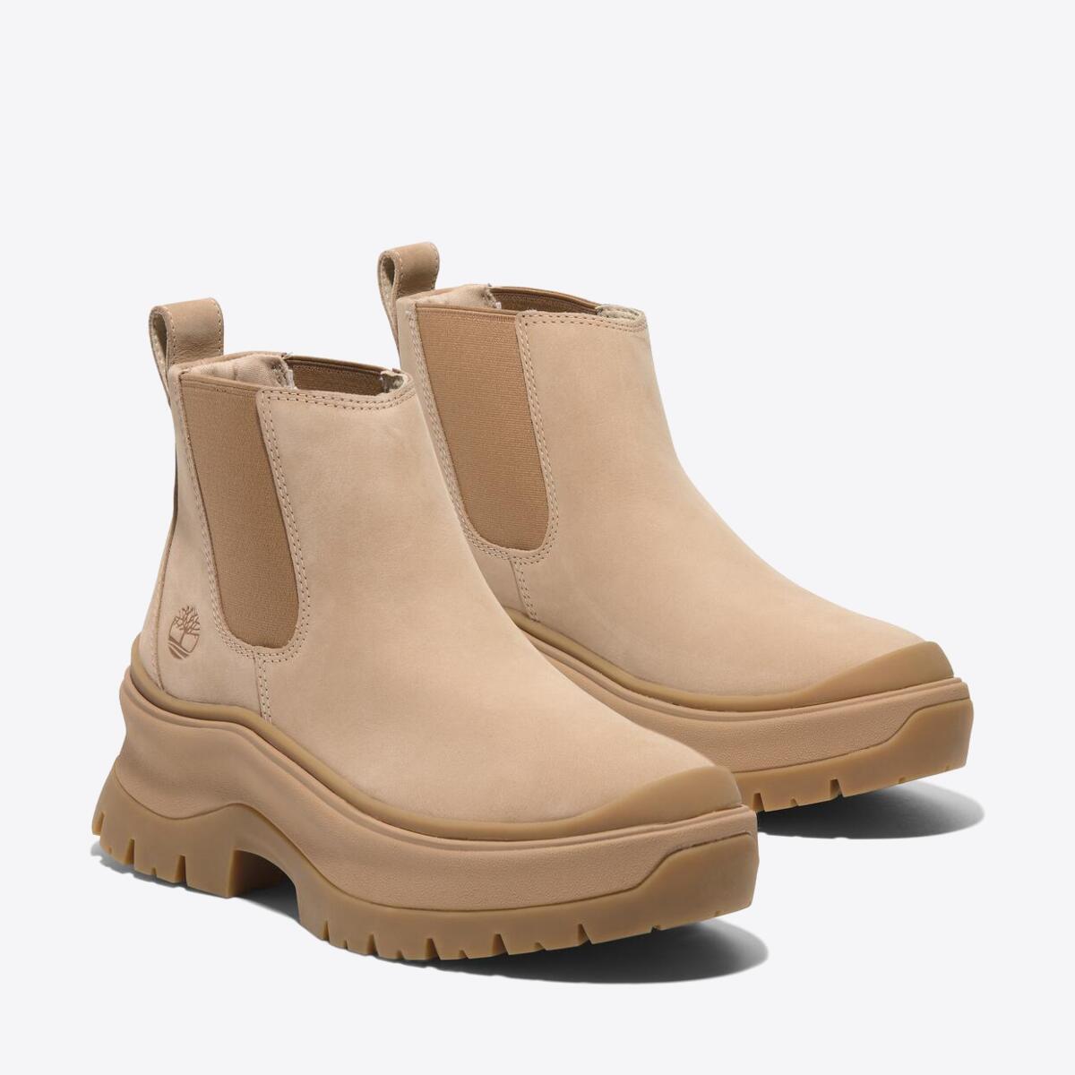 TIMBERLAND Womens Roxie Lane Chelsea Light Beige Nubuck - Image 4