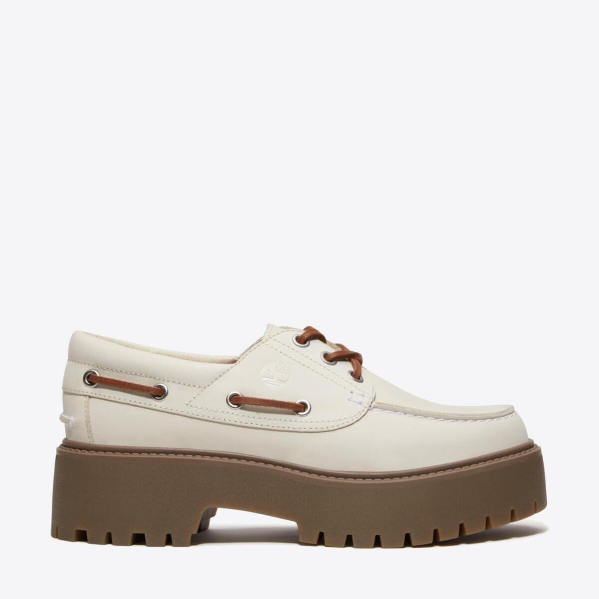 TIMBERLAND Womens Stone Street 3-Eye Lug Natural Nubuck - Image 1