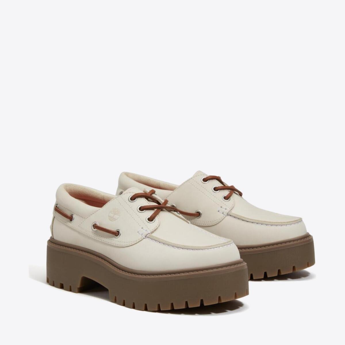 TIMBERLAND Womens Stone Street 3-Eye Lug Natural Nubuck - Image 4