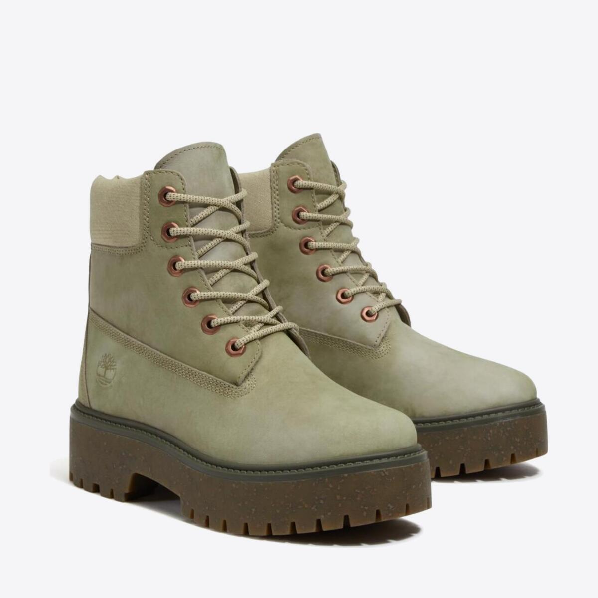 TIMBERLAND Womens Stone Street 6-Inch Waterproof Boot Light Green Nubuck - Image 4