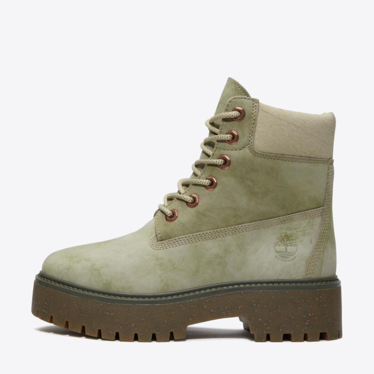 TIMBERLAND Womens Stone Street 6-Inch Waterproof Boot Light Green Nubuck - Image 7
