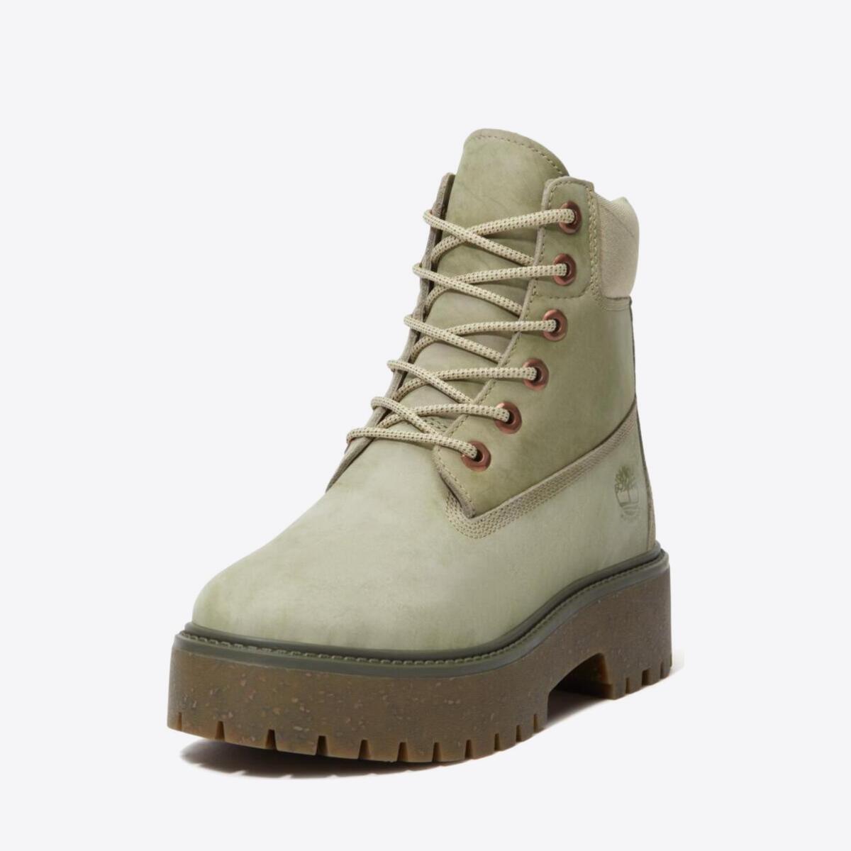 TIMBERLAND Womens Stone Street 6-Inch Waterproof Boot Light Green Nubuck - Image 8