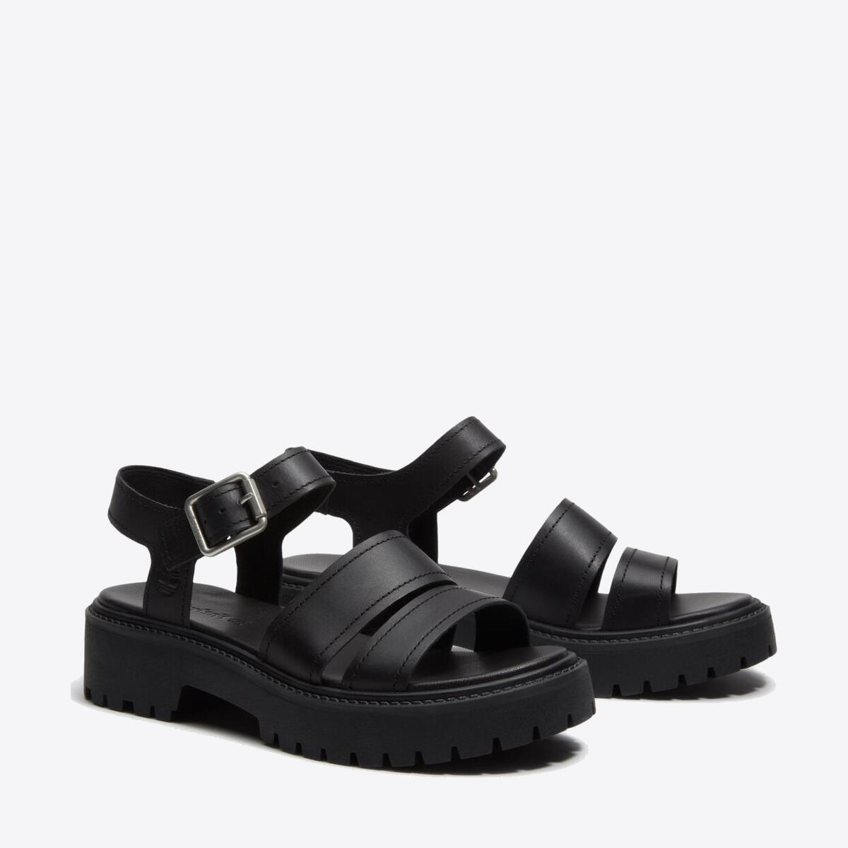 TIMBERLAND Womens Stone Street Sandal Black Full Grain - Image 2