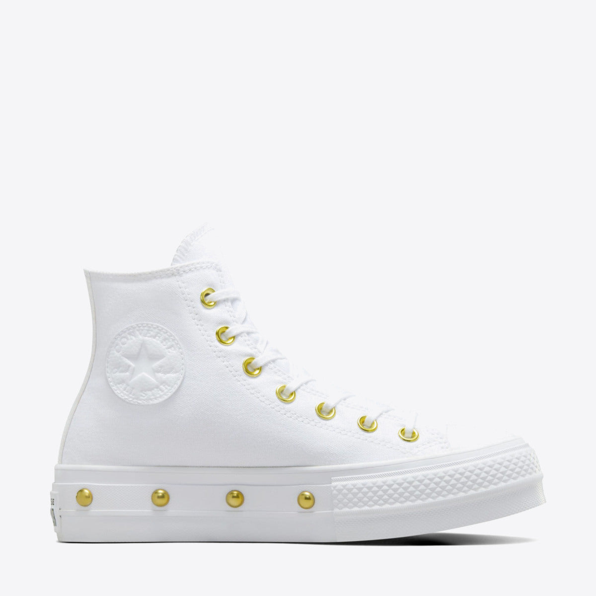CONVERSE CT Lift Star Studded High White/White/Gold - Image 1