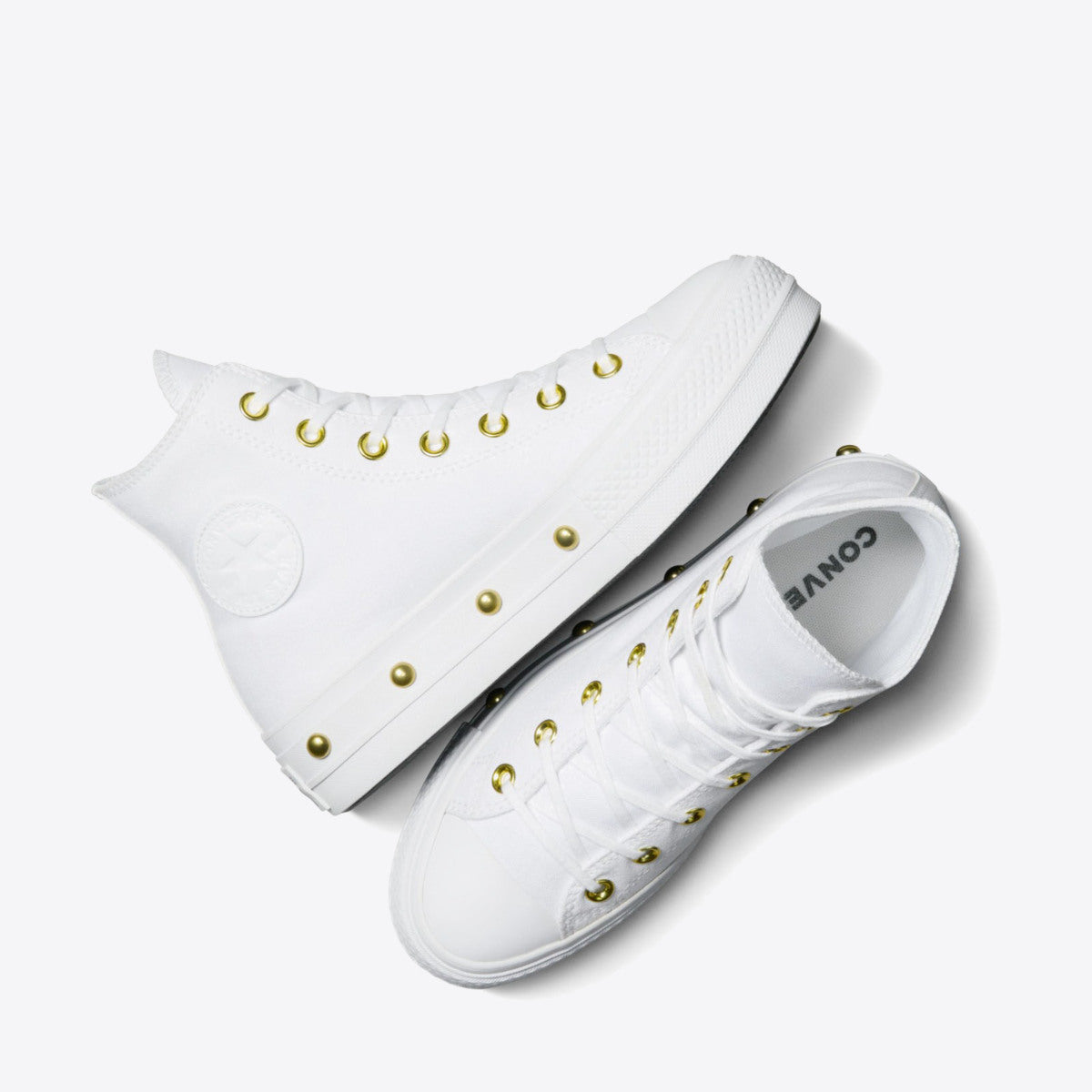 CONVERSE CT Lift Star Studded High White/White/Gold - Image 4