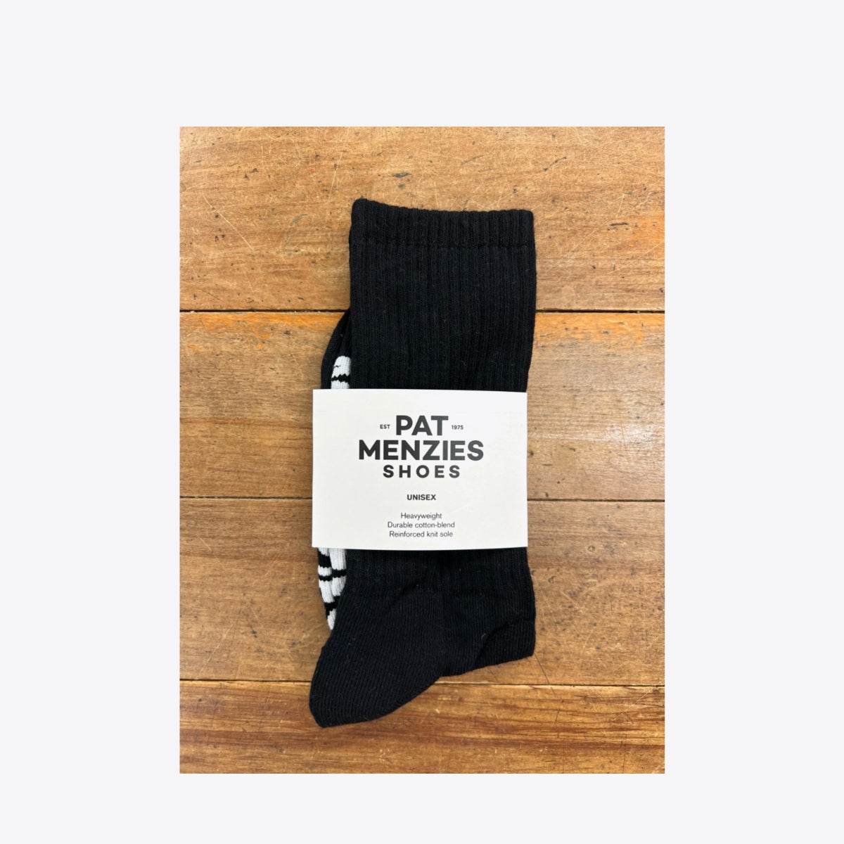 DOUGS Pat Menzies Ribbed Crew Sock Black - Image 1