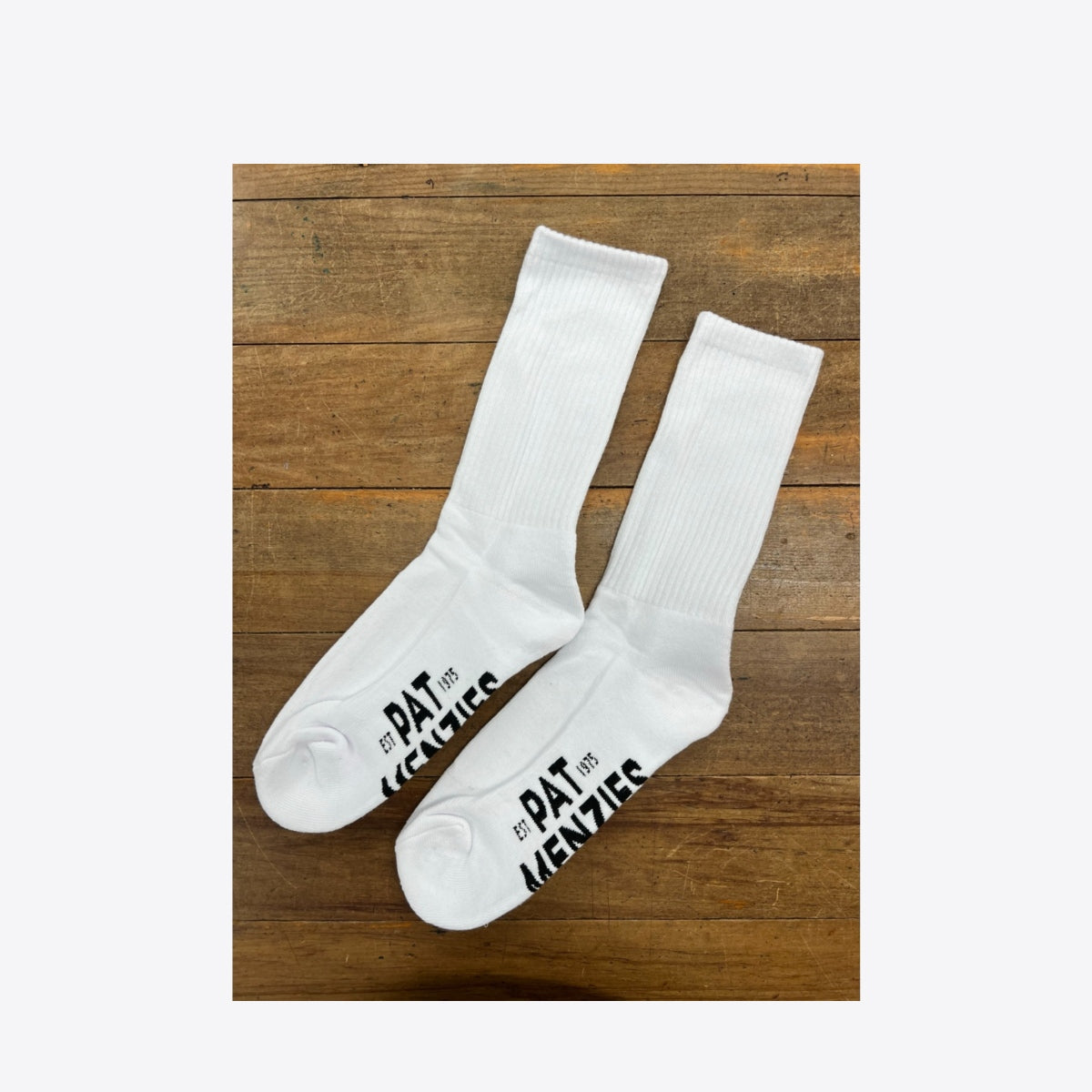 DOUGS Pat Menzies Ribbed Crew Sock White - Image 4