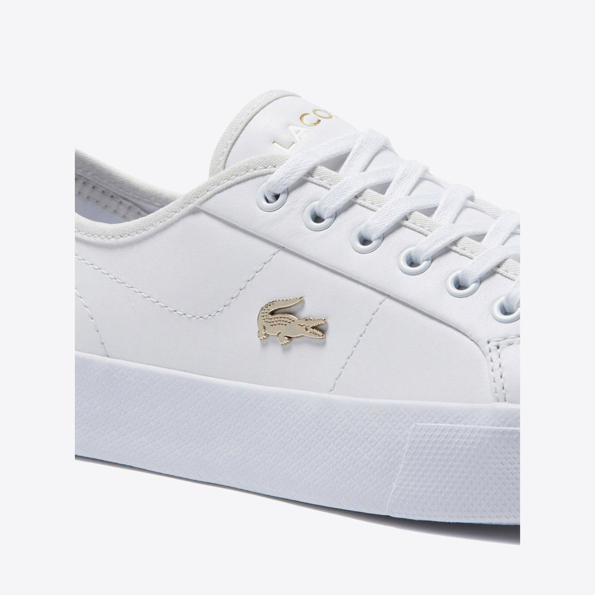 LACOSTE Women's Ziane Plus Grand Sneaker White/Gold - Image 2