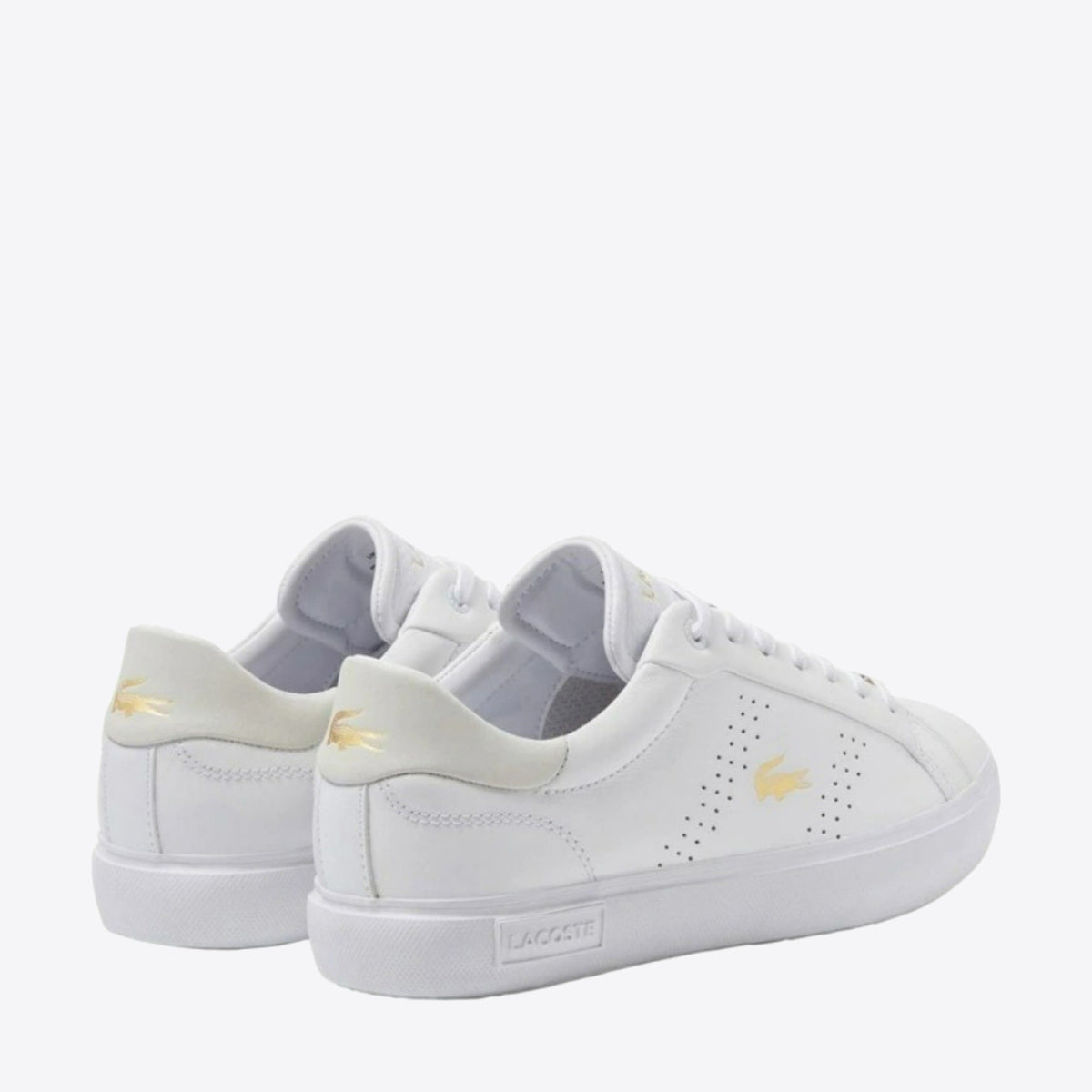 LACOSTE Women's Powercourt 1122 Sneaker White/Gold - Image 2