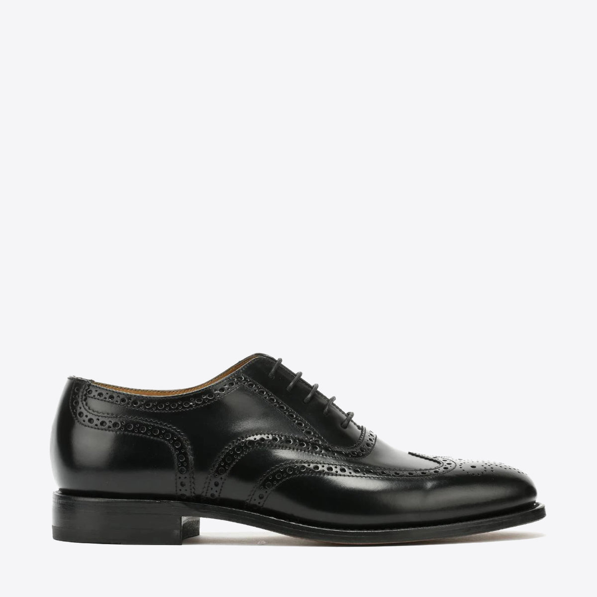 LOAKE 202B Brogue Lace Black Leather - Image 0