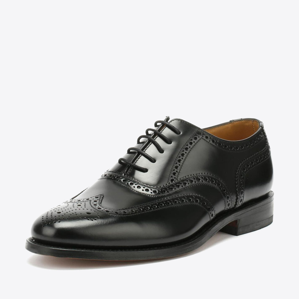 LOAKE 202B Brogue Lace Black Leather - Image 0