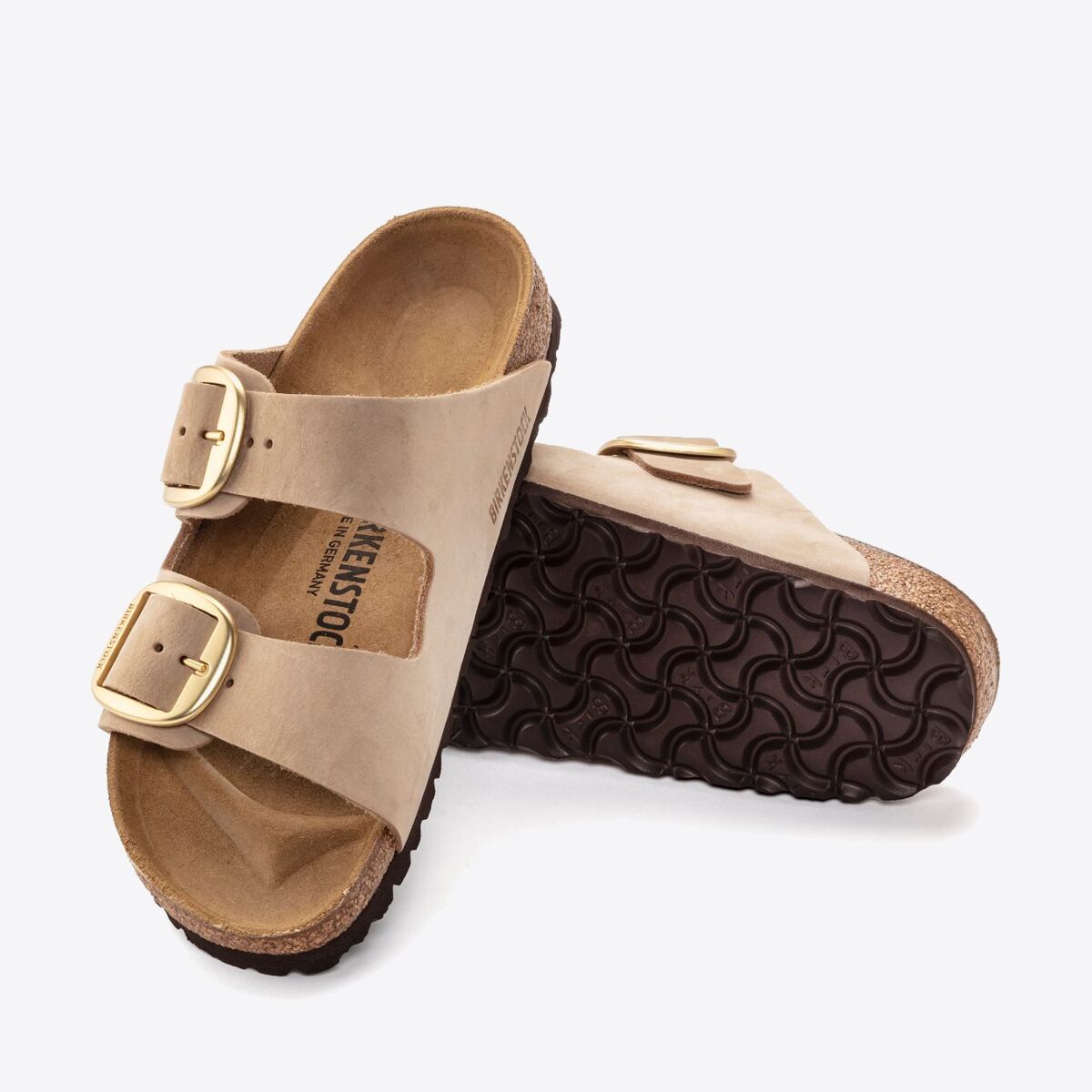 BIRKENSTOCK Arizona Big Buckle Nubuck - Women's Sandcastle - Image 5